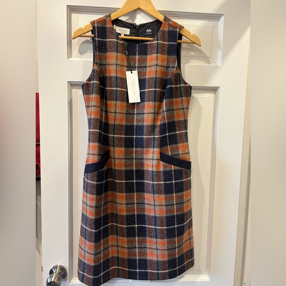 Hobbs Plaid Sleeveless Dress